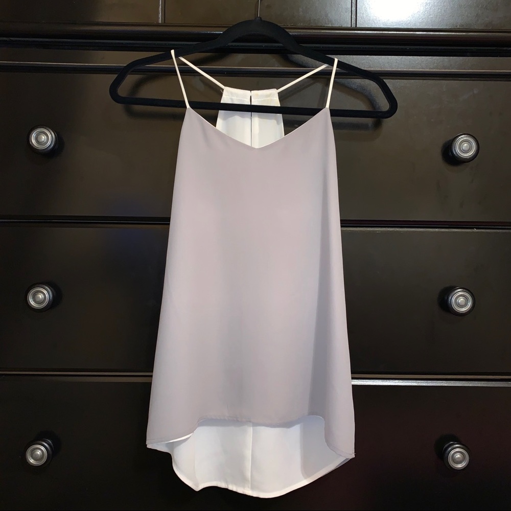 Grey & V-neck White Tank